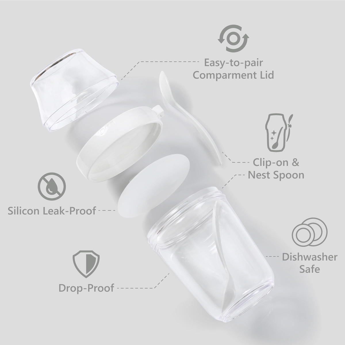 Felli snack cups are fridge and dishwasher safe for easy prep and cleanup