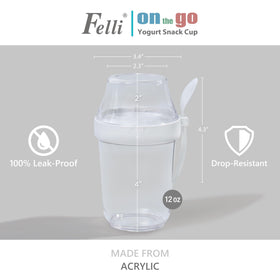 Removable twist-top topping compartment on the Felli cup for separate mix-ins