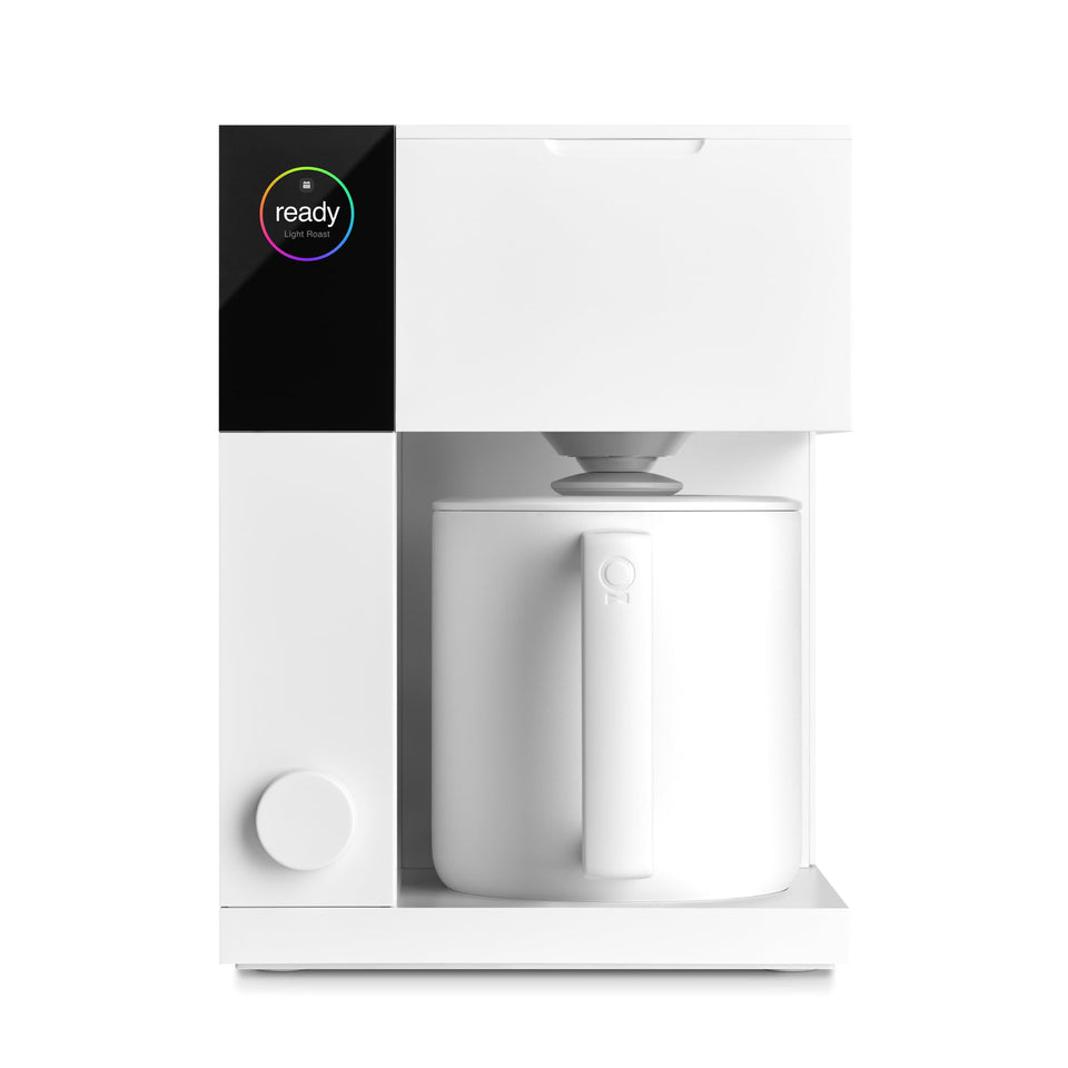 Fellow Aiden precision coffee maker with thermal carafe keeps coffee hot for hours