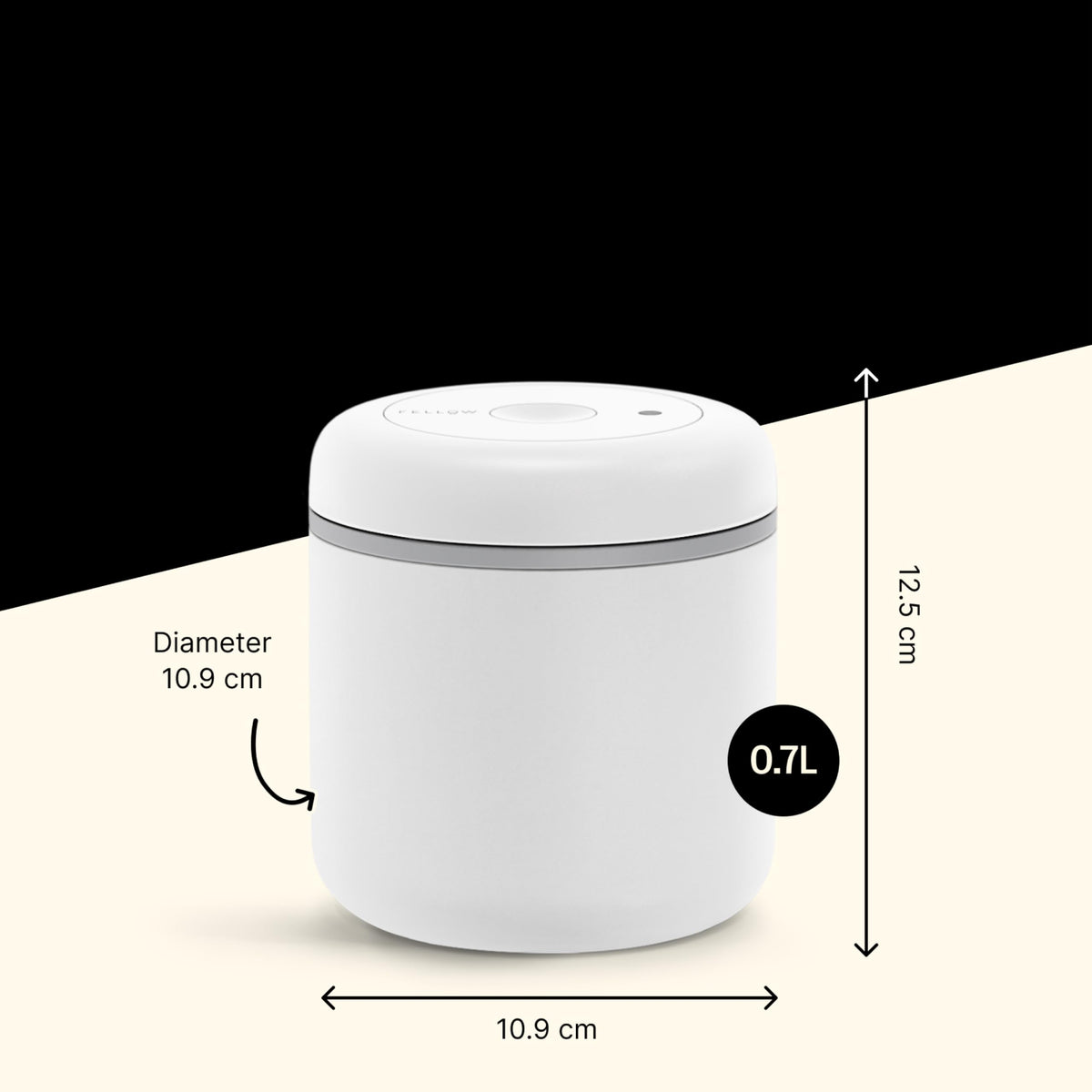 Fellow Atmos 304 stainless steel body for durable storage.