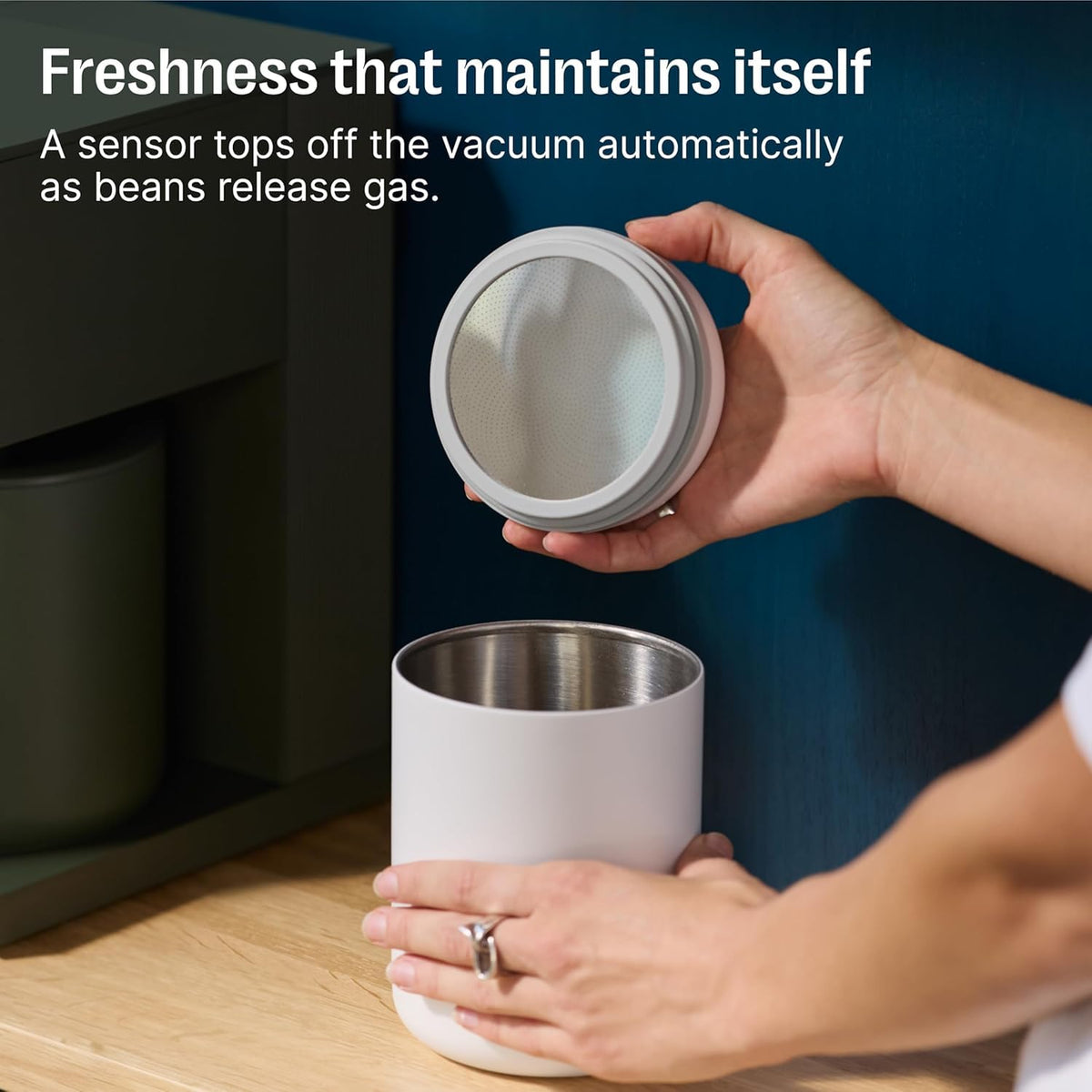 Matte black finish highlights durable stainless steel construction.
