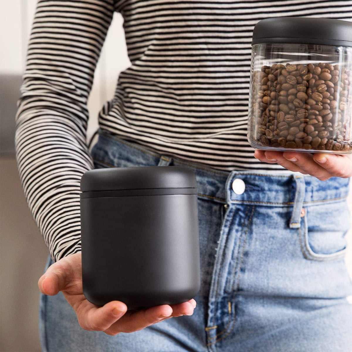 Fellow Atmos is versatile for coffee beans, peppercorns, tea, and spices.