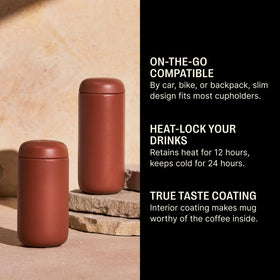 Fellow Carter Move splash guard prevents spills on bumpy rides.