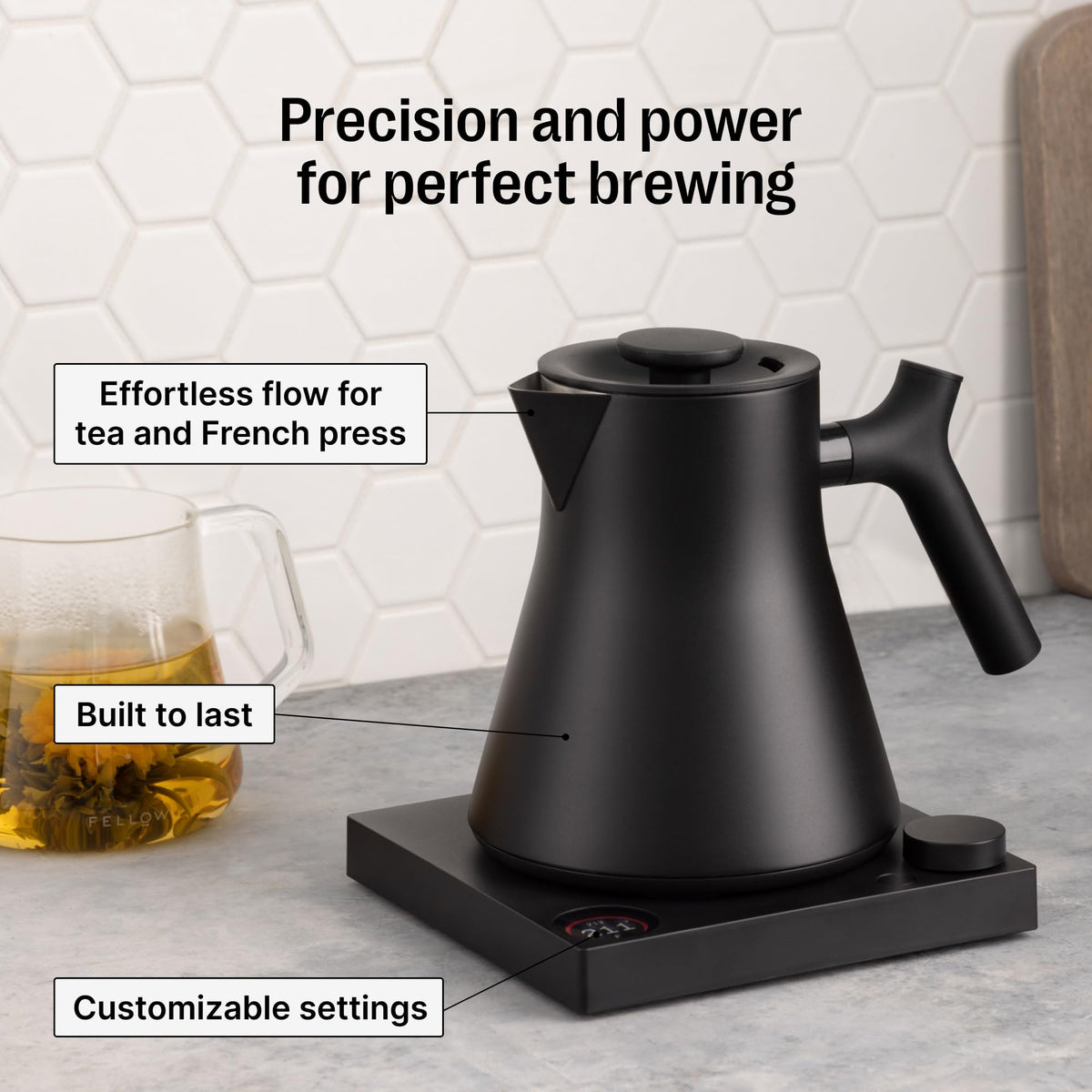 Fellow Corvo EKG Pro Brew Timer tracks brew times.