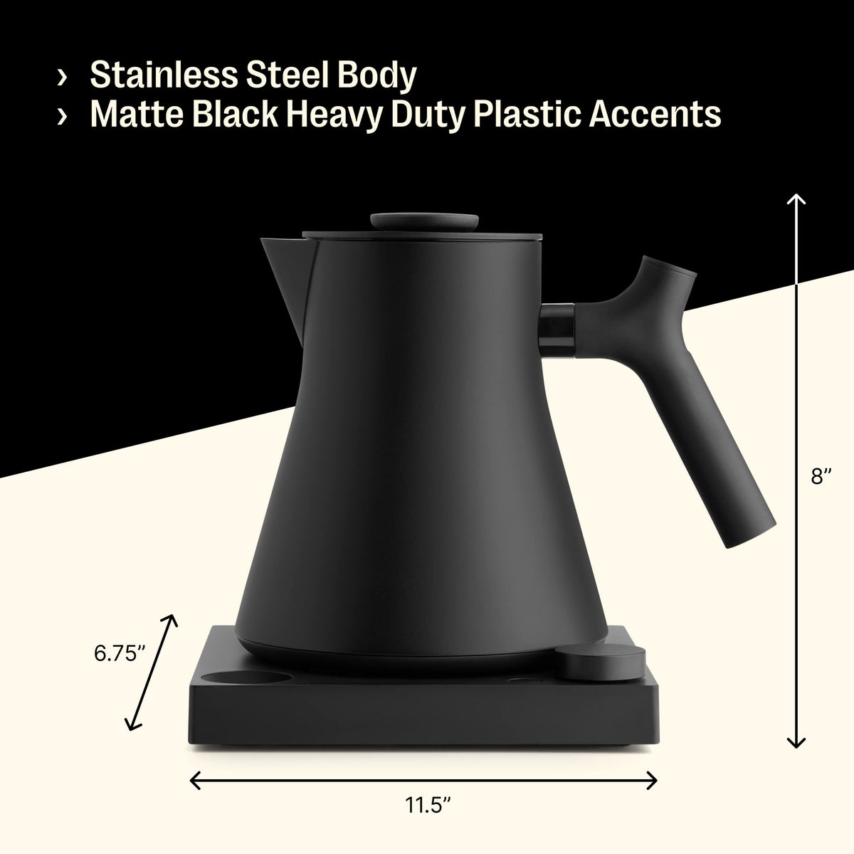 Fellow Corvo EKG Pro wide spout pour enables controlled, quick pours