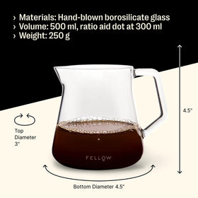 Ergonomic glass handle provides a secure grip