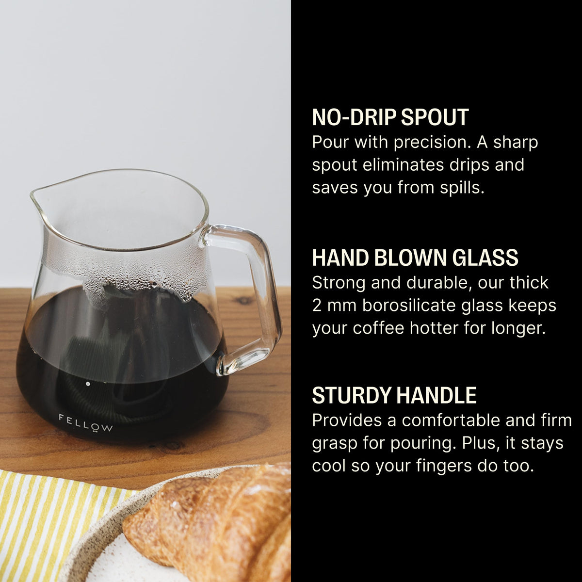 Fellow Mighty Small Glass Carafe steeping tea with precise control