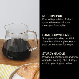 Fellow Mighty Small Glass Carafe steeping tea with precise control