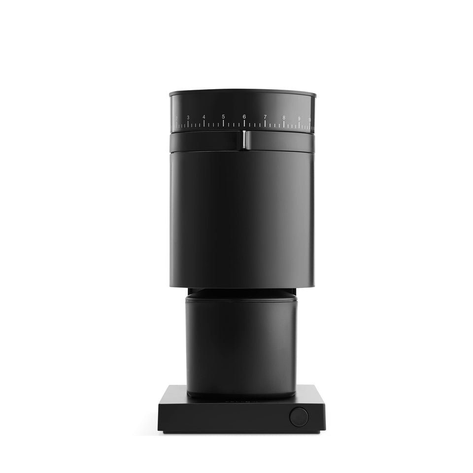 Fellow Opus grinder with espresso grind setting for precise home extraction
