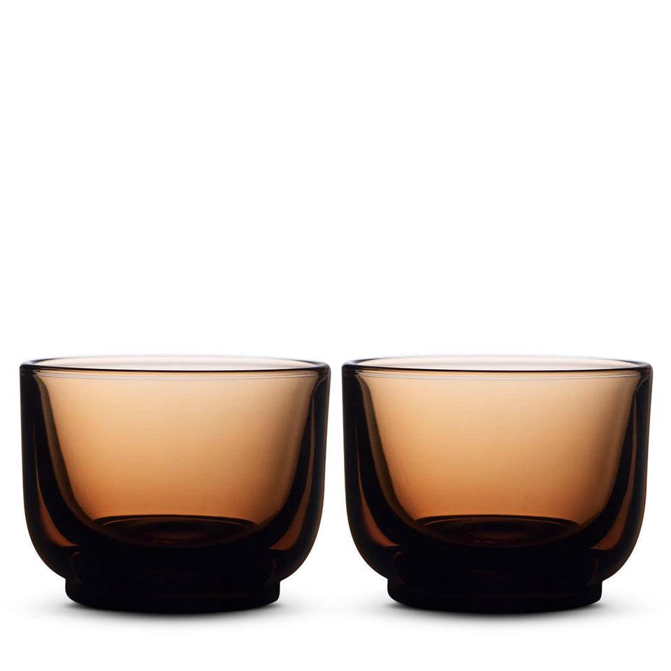 Fellow Pirch cortado glass close-up shows balanced weight for steady sipping.