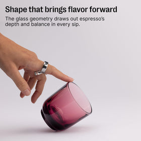 Fellow Pirch glass shown as dishwasher-safe for easy cleanup