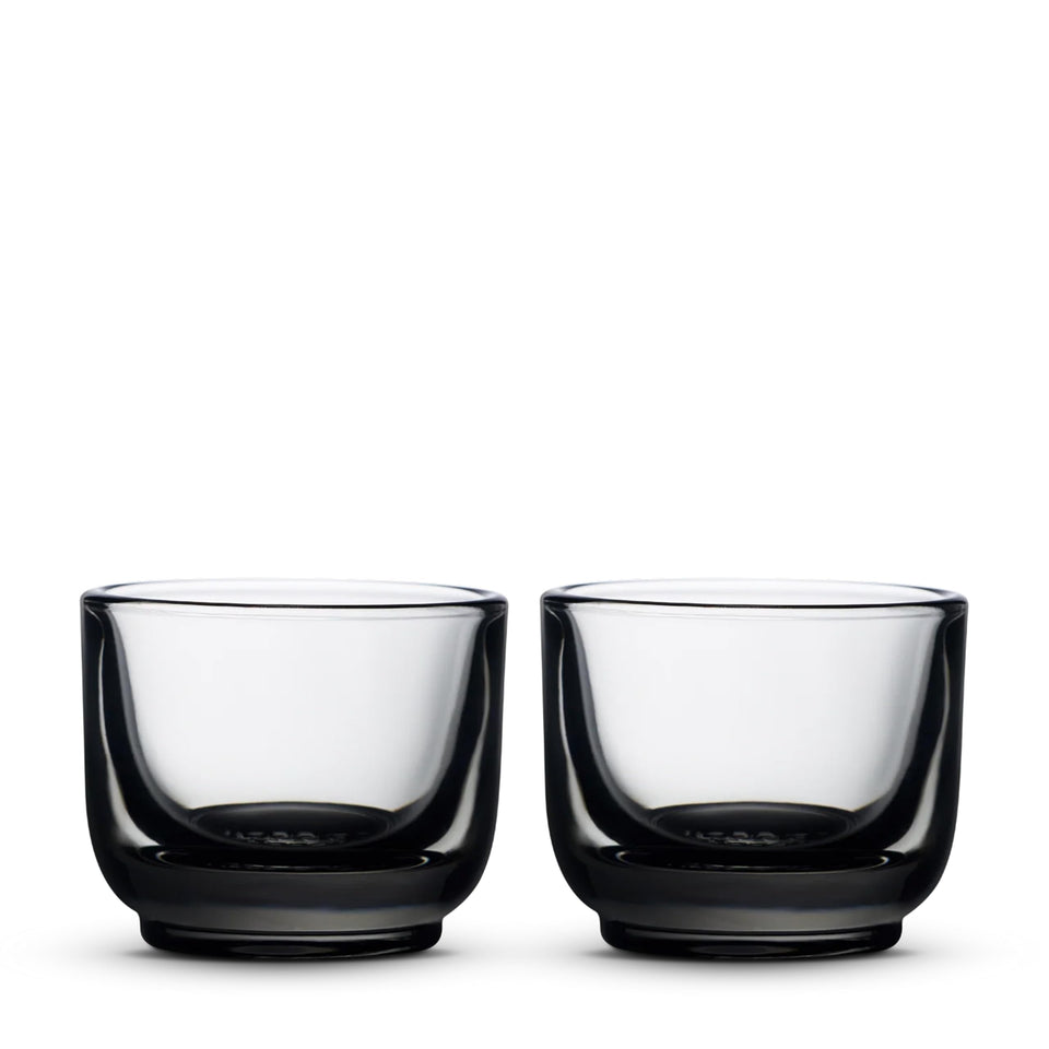 Fellow Pirch espresso glass with weighted feel for steady sipping.