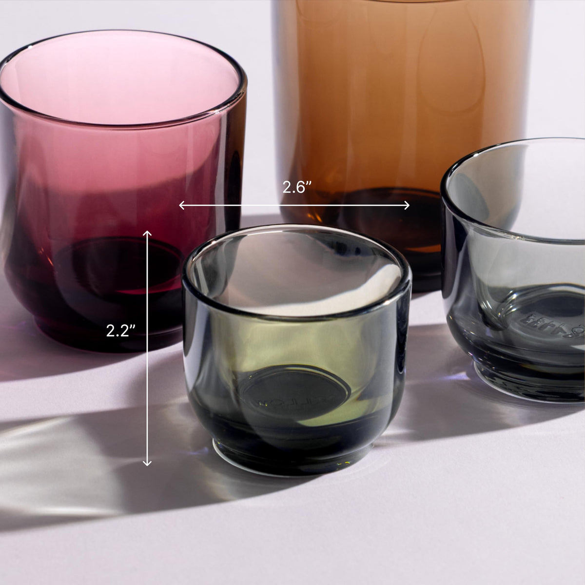 Individually crafted glass reveals tiny air bubbles and unique shape variations.