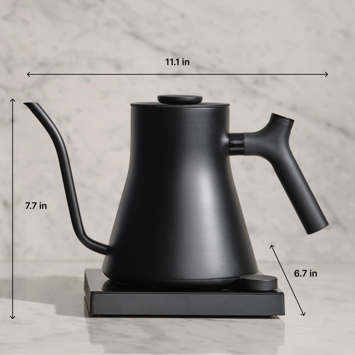 304 stainless steel body with matte black finish for durable daily use.