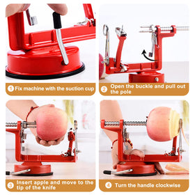 Potato prep shows versatility beyond fruit with a single tool.
