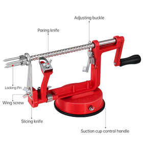 Vacuum suction base grips smooth surfaces for stable operation.