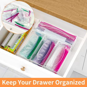 FEMELI bag storage organizer ready to fill with gallon to snack bags