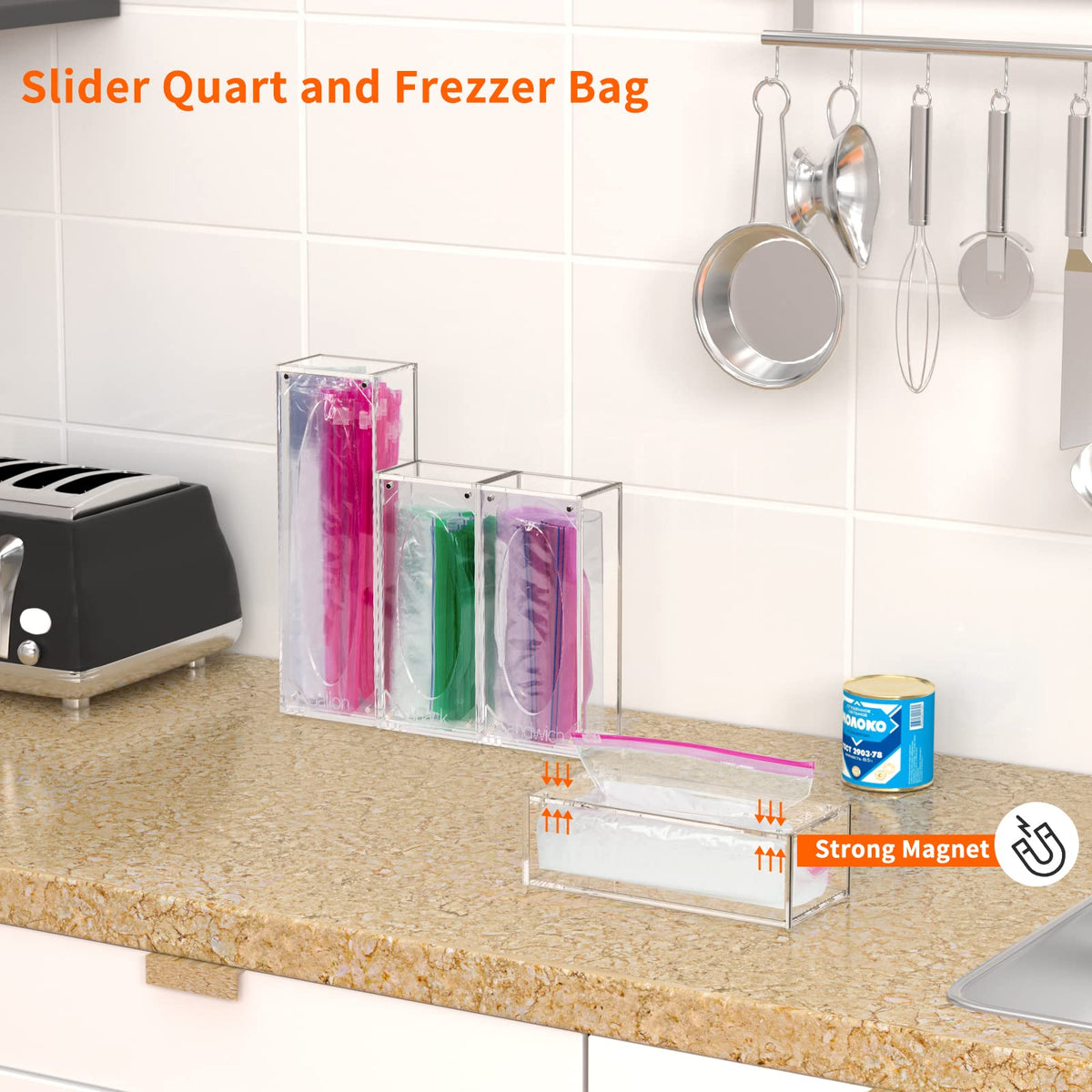 FEMELI top-cover opens fully for simple bag insertion and removal