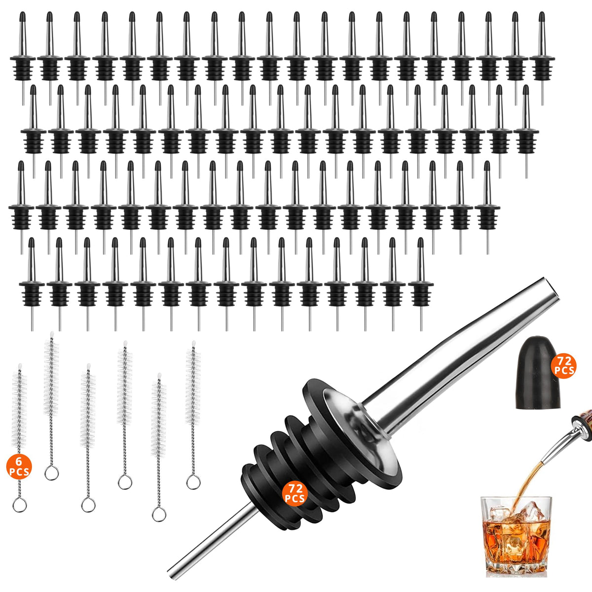 Femilkt liquor pour spout 72-pack for precise bar pouring