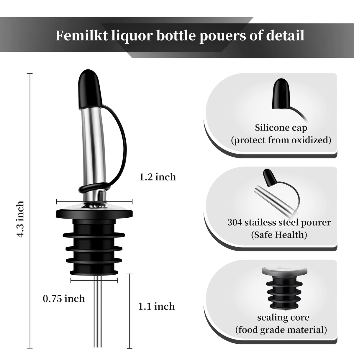 Femilkt syrup pour spout keeps bottles tidy and drip-free