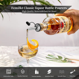 Femilkt pour spout fits three-quarter-inch bottle mouths for precise pours