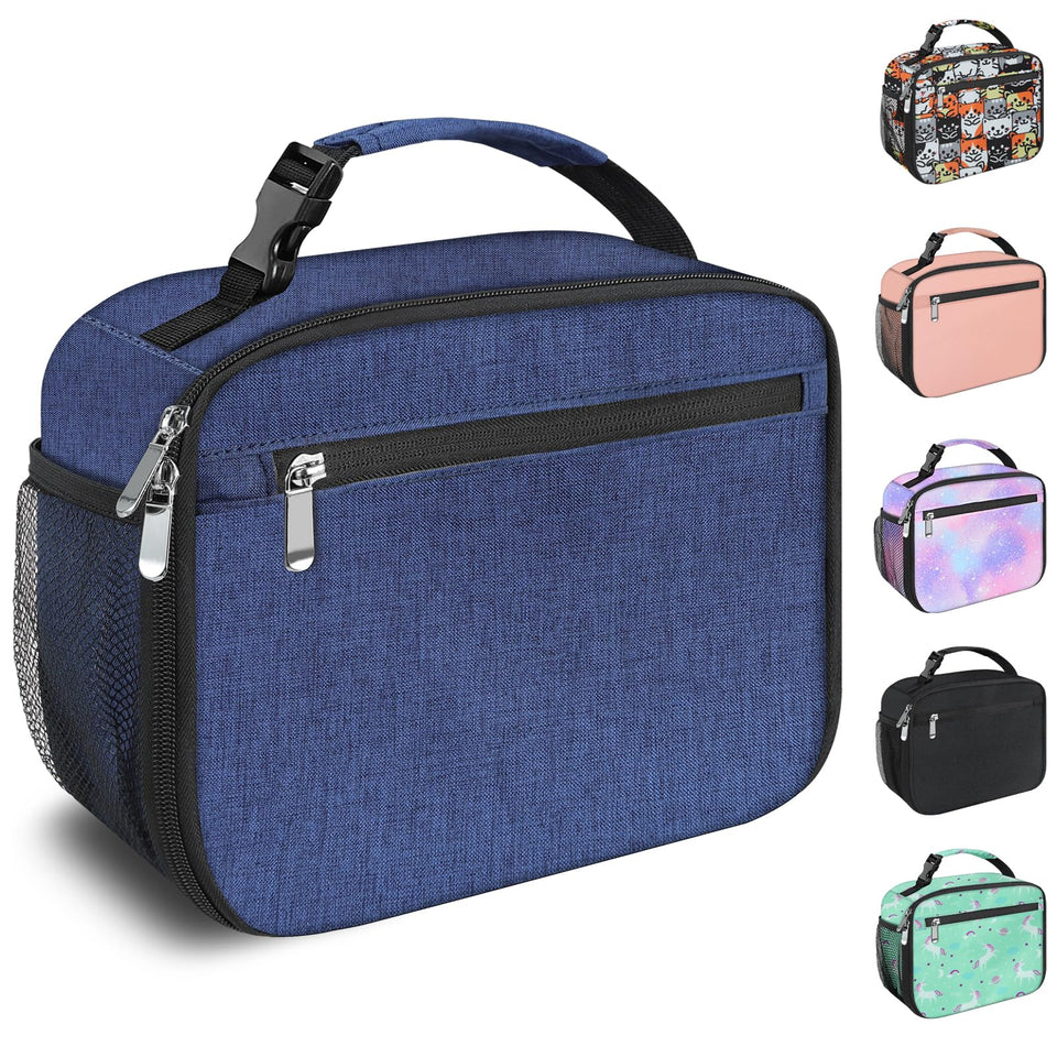 Femuar kids lunch box dark blue front view durable for daily school meals