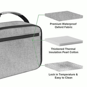 Femuar kids lunch box grey spacious storage fits meals and drinks.