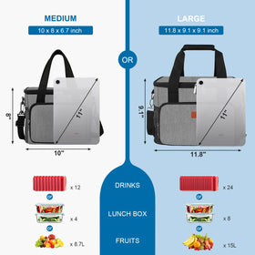 Femuar lunch bag large capacity fits sandwiches, drinks and snacks all day.