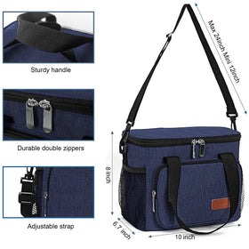 Femuar lunch bag features padded top handle for comfortable carrying.