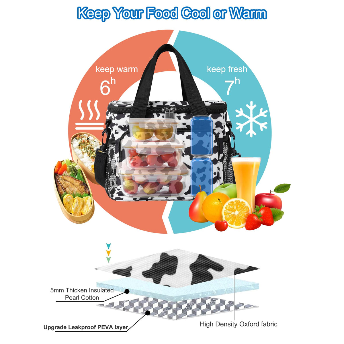Femuar multi-compartments keep keys, utensils, and snacks organized.