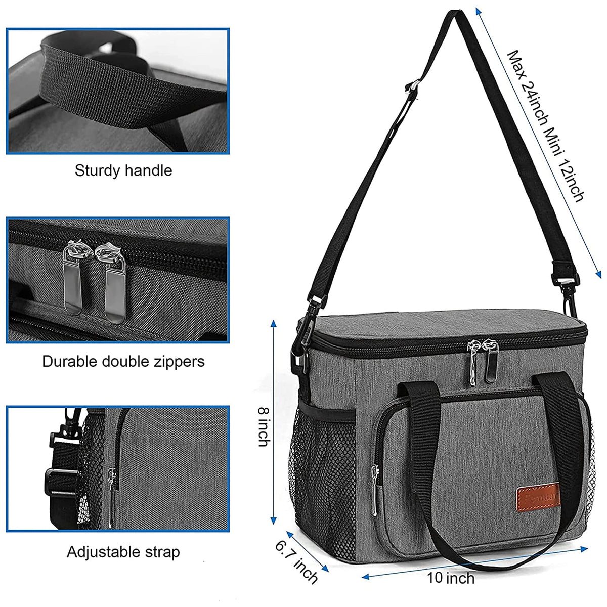 Femuar bag with detachable shoulder strap for versatile carry.