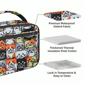 Sturdy handle and buckle on Femuar lunch bag for easy carrying.