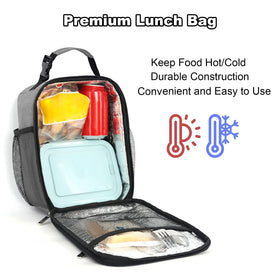 Femuar lunch box side pocket provides extra storage for utensils
