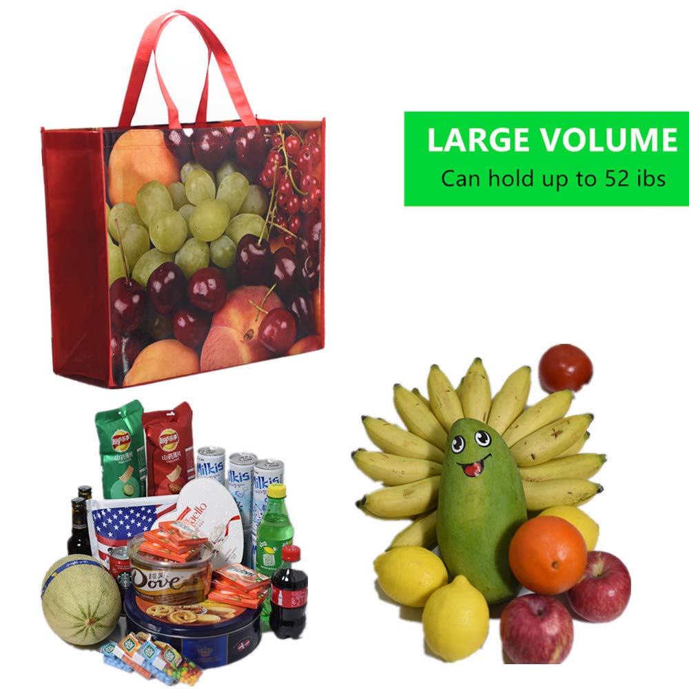 FENELY fruit design bags add color to shopping trips.