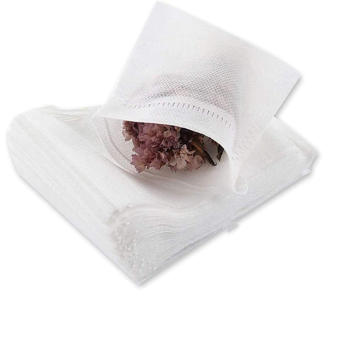 Fenshine tea bags with drawstring closeup for mess-free brewing.