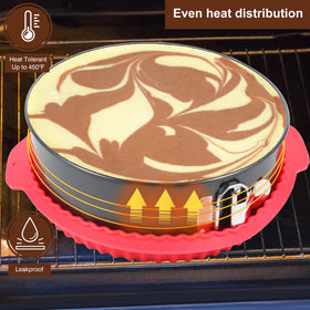 Fensiden silicone cheesecake protector covers the pan edges.