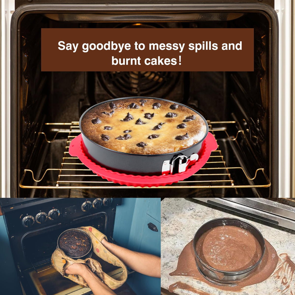 Fensiden 10-inch springform pan with removable bottom for large cakes.