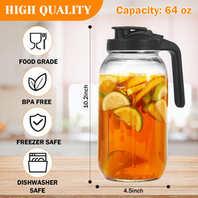 FEODSEW pitcher with lid side view showing ergonomic handle for pouring