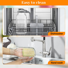 FEODSEW dishwasher-safe glass pitcher with secure lid