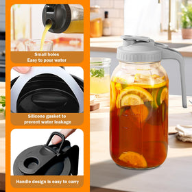 FEODSEW sun tea pitcher with wide mouth for fruits and ice