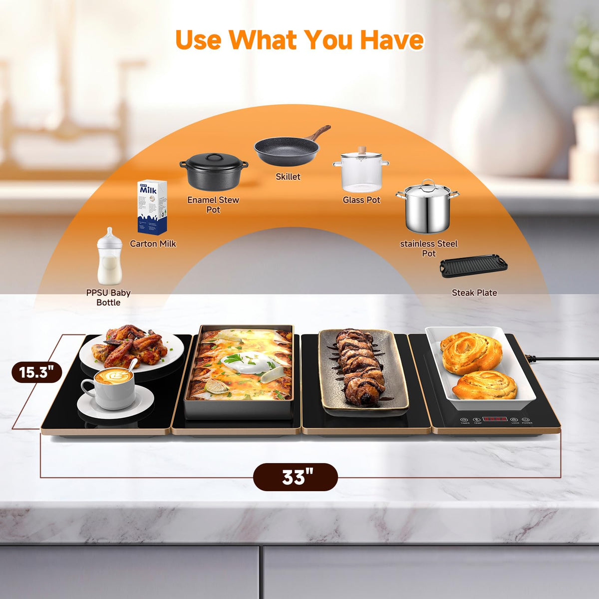 FEPPO built-in thermostat ensures safe, consistent warming during long events.