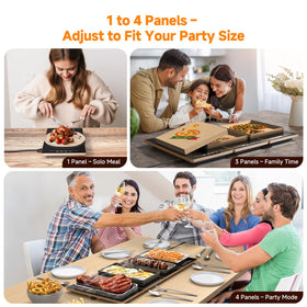 FEPPO modular panels dining setup enables scalable warming for events.