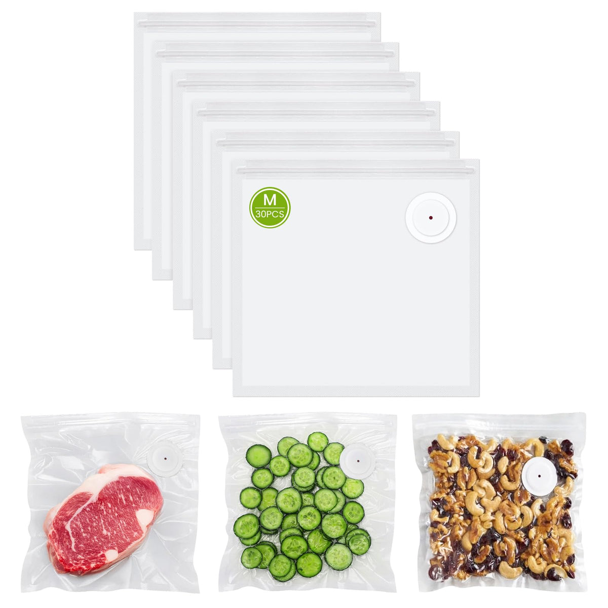 FEPPO vacuum sealer bags packaging viewed from top for organized meal prep