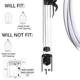 Fermtech stable clip keeps the siphon secure during transfers.