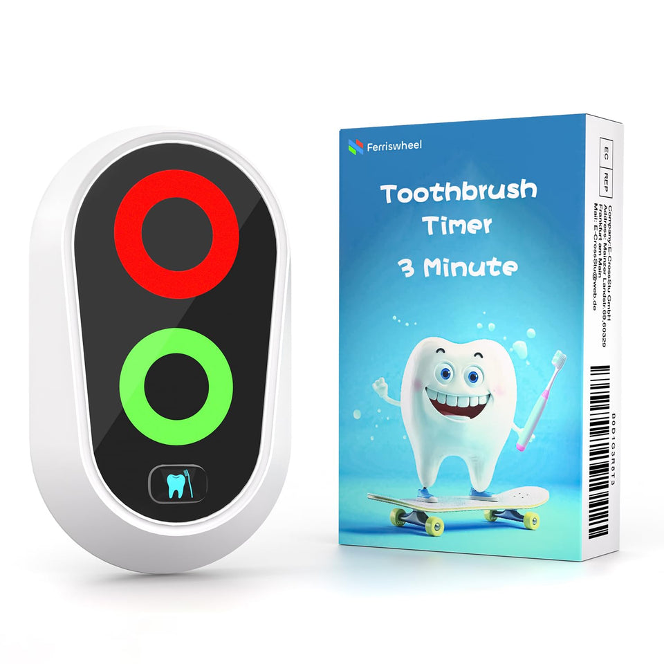 Ferriswheel Toothbrushing Timer with green light signals two-minute brushing motivation.