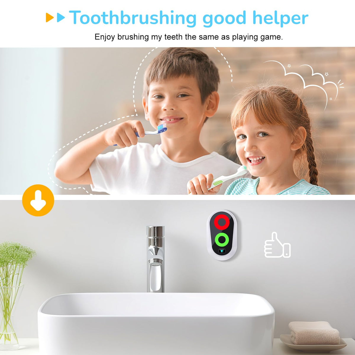 Ferriswheel Toothbrushing Timer red light signals final ten seconds of brushing.