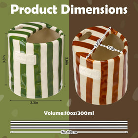 Ferrochef ceramic mug green-brown handle for durable daily use.