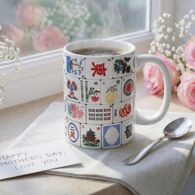 Ferrochef Mahjong mug with colorful ceramic design for daily coffee or tea.