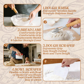 Ferrochef silicone baking mat provides non-stick surface for easy dough shaping.