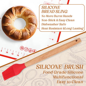 Ferrochef silicone oil brush helps evenly coat during dough prep.